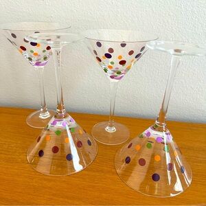Pampered Chef - simple addi+ions - Dots - set of 4 martini glasses